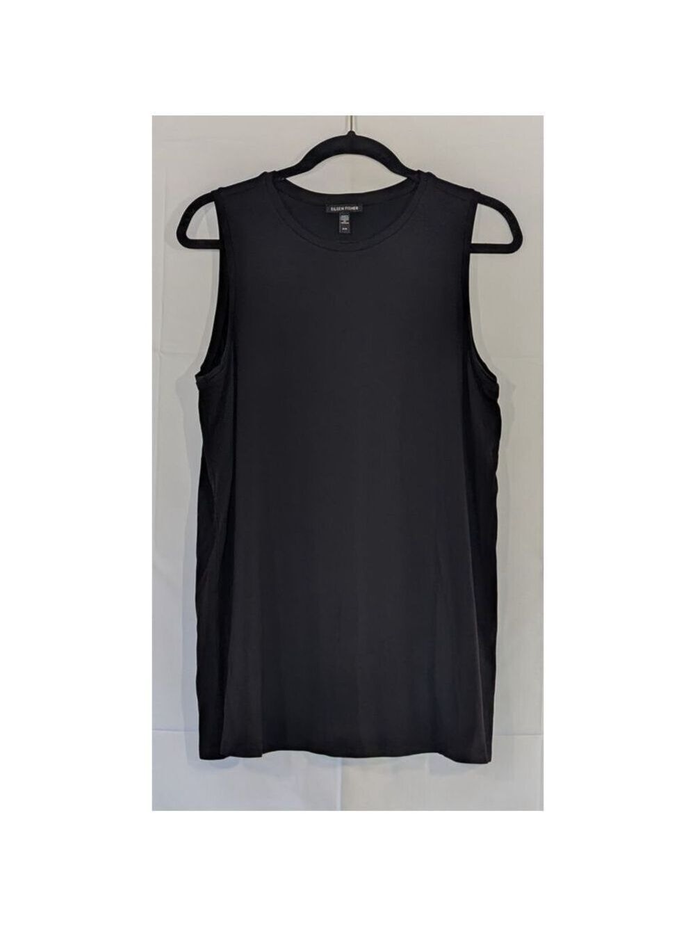 Eileen Fisher Black Jersey Knit Tank Top Medium